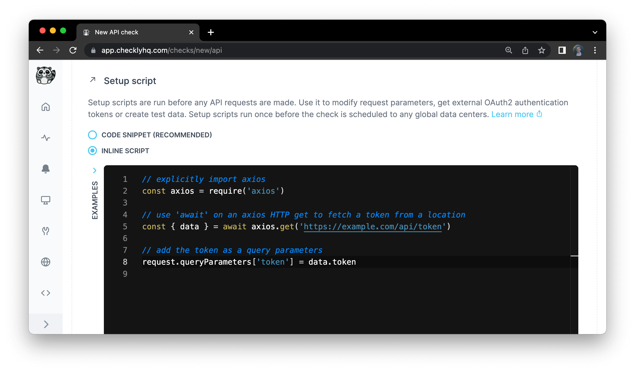 setup and teardown script for http requests